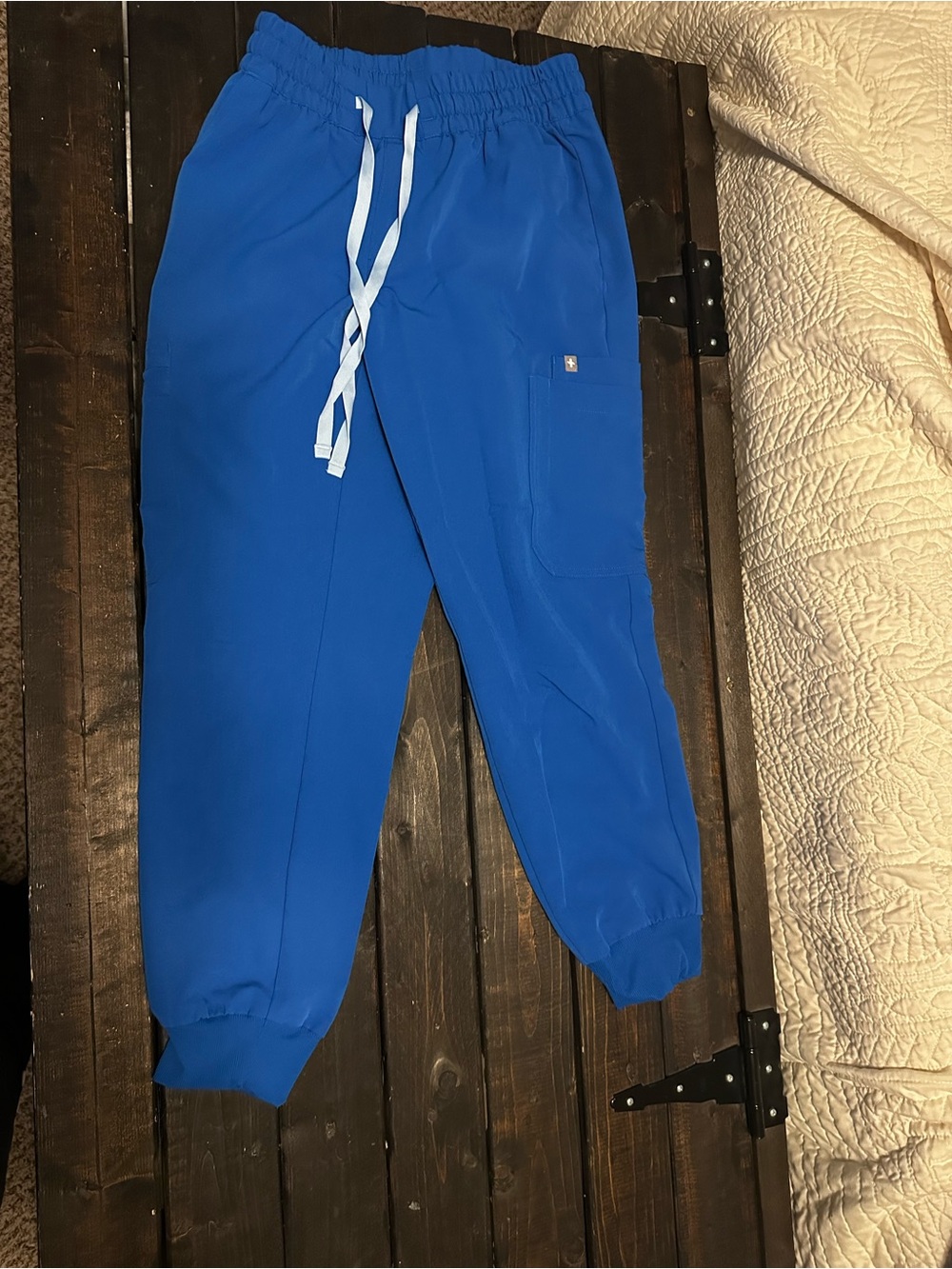 Figs Royal Blue Elastic Waist Jogger Pants